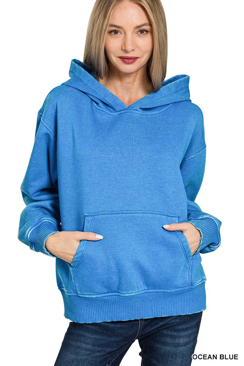 Vanilla Monkey – Hoodie – Mulher por atacado – Moletom com capuz de bolso canguru com lavagem ácido de lã10