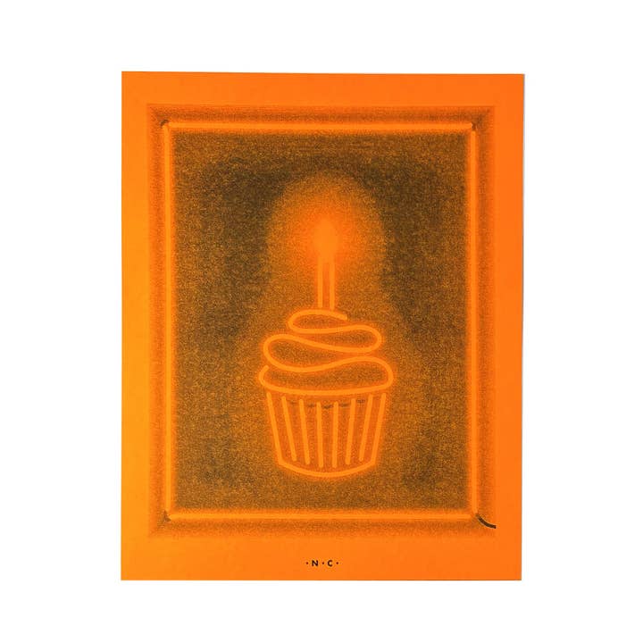 Cupcake Neon Brights - Stampa d'Arte Risograph per la vendita all'ingrosso da parte di Next Chapter Studio