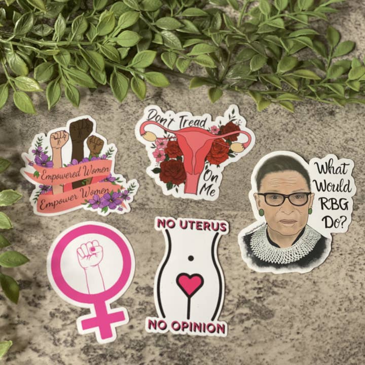 Beautiful Mind Design - Venta al por mayor Pegatina - Pegatina de vinilo Don't Tread on Me, útero femenino, paquete de 54