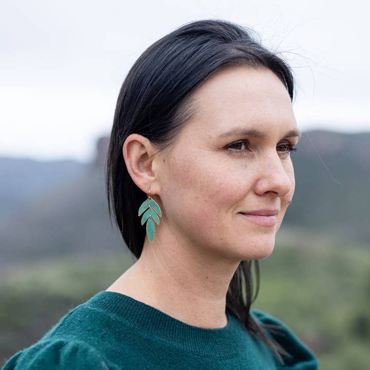 Carolyn Keys - Wholesale Dangle Earrings - Palmita Earring - Lapis Patina1