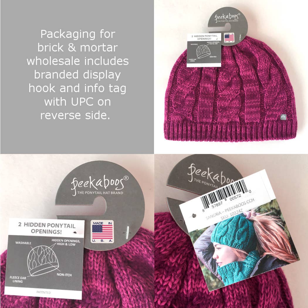 PEEKABOOS® Ponytail Hats – wholesale Beanie – Women's – PEEKABOOS® 3-IN-1 Harvest Ponytail Hat (gold)8