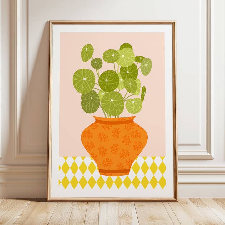 A4 poster illustration art print - Chinese Money Plant cute for wholesale by Muchable