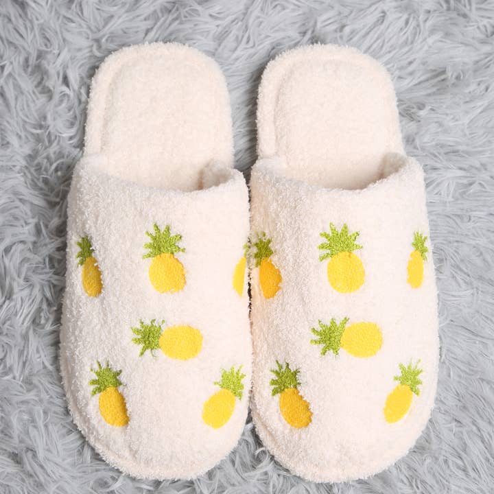 JCL4204-02 ANANASMÖNSTER BRODERADE LYXTOFFLOR för wholesale av Jasper Trading LLC