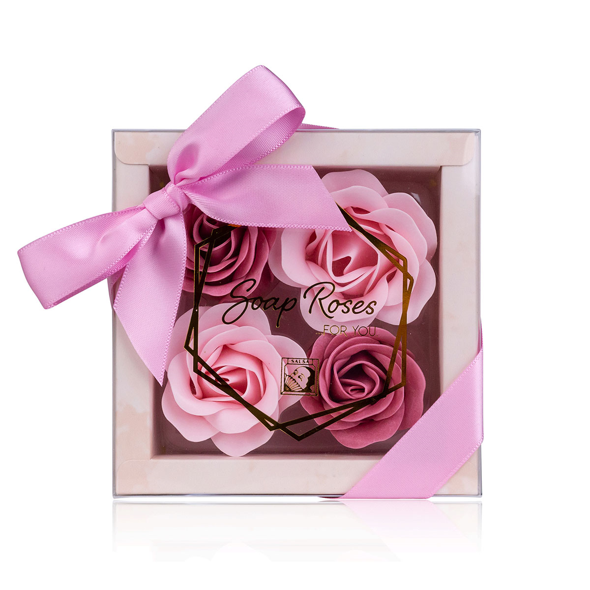 VewoTex - Wholesale Bath & Body Set - Bath Roses Gift Box 4x4g » Bath Confetti | Soap Roses Set in Light Gift Packaging with Bow | Rose Scent3