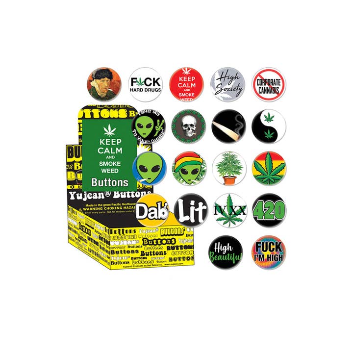 Sunshine Joy - Wholesale Lapel Pin/Button - Smoke Shop Button Box