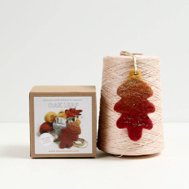 Benzie Design - Vente Kit de bricolage - Oak Leaf, kit de feutrage à l'aiguille pour débutants4