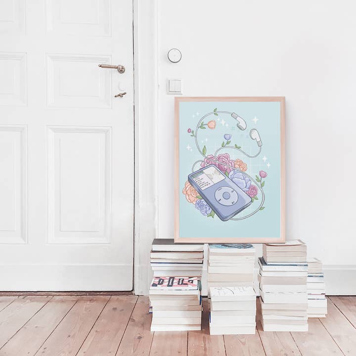 Sarah May Arts - Wholesale Art Print - iPod Classic Print | Retro Nostalgic Floral Art6