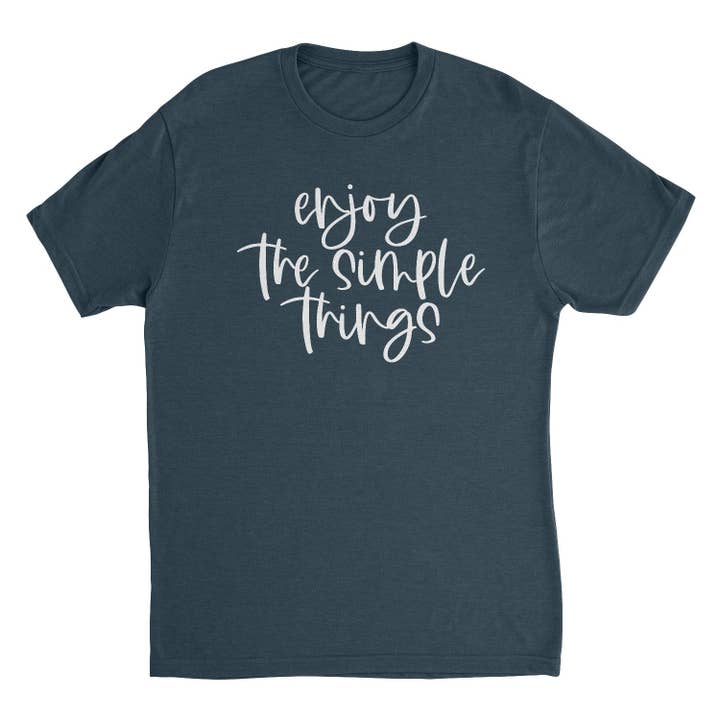 T-shirt Enjoy the Simple Things - Indigo pour la vente par Be Kind 2 Me