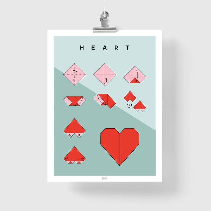 Origami Heart Poster pour la vente par FROG POSTERS