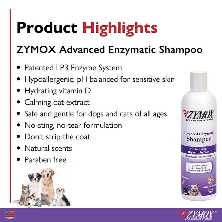 Pet Palette Distribution - Wholesale Pet Shampoo - Dog - Zymox Advanced Enzymatic Shampoo 12oz2