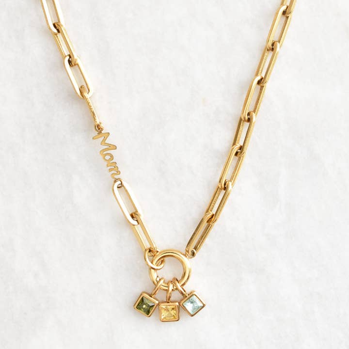 Liv Evon Designs - Wholesale Pendant/Charm Necklace - Paperclip Chunky Mom Clasp Necklace SS0