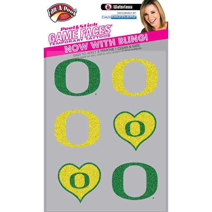 Oregon Game Faces® Glitter 6 Temporära Tatueringar för wholesale av Fanapeel / Gamefaces
