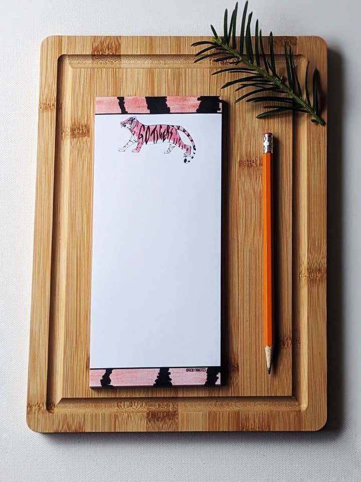 Go Tigers Orange Tiger Notepad for wholesale by Robynnotes, LLC