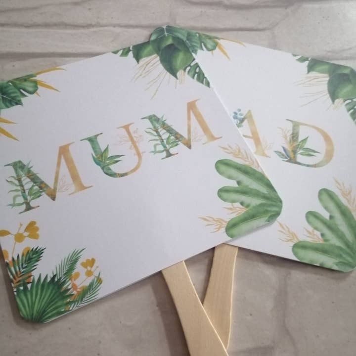 Bluesky's Creation - Wholesale Handheld folding fan - Mum Dad Jungle Game Paddle Fan4