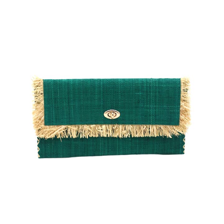 Shebobo - Vente Pochette – femme - Pochette Sophie en paille avec bordure à franges brutes14
