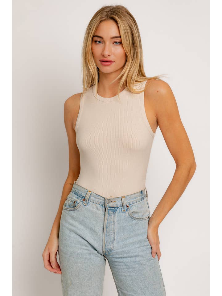 LE LIS - Wholesale Bodysuit - Women's - ROUND NECK SLEEVELESS BODYSUIT5