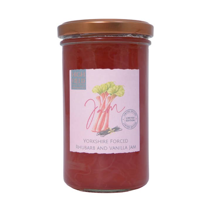 Forced Rhubarb & Vanilla Jam (Limited Edition) for wholesale by Highfield Preserves