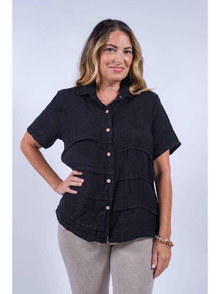 TINA Stephens Italy/Tees By Tina – Engroshandel Skjorte med buttondown – til kvinder – Alorah Darted knap ned skjorte (BSS186)19