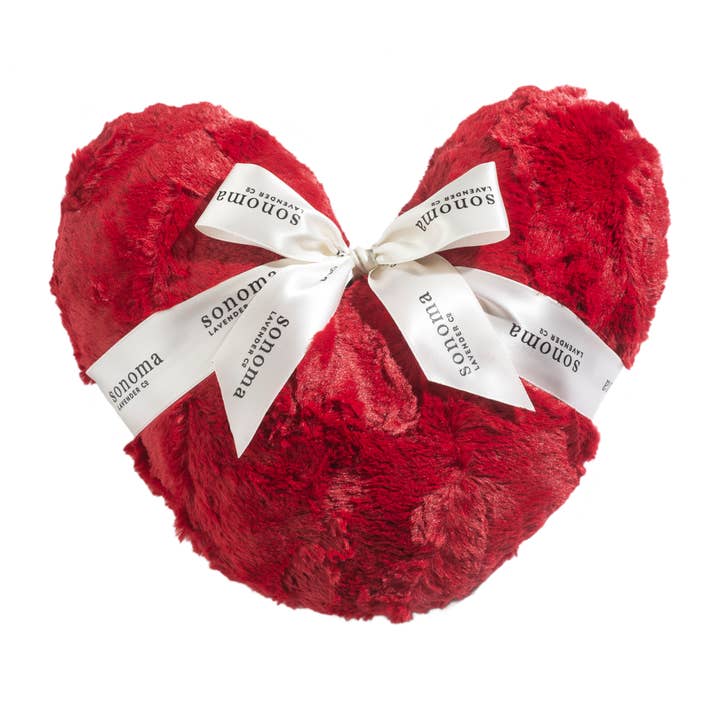 Warming Heart Pillow 12" - Lavender Cardinal Red for wholesale by Sonoma Lavender