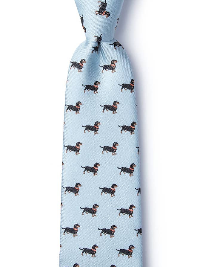 Weiner Dogs Extra Long Tie by Wild Ties - Gray Microfiber for wholesale by Wild Ties