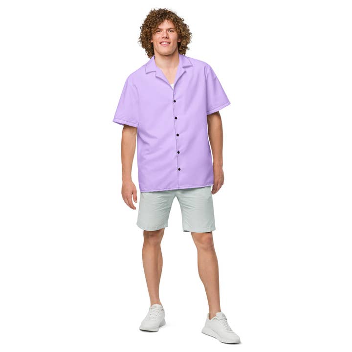 Tropical Seas Clothing - Wholesale Button Down Shirt - Men's - Labelless Deep Purple Button Down Camp Shirt2