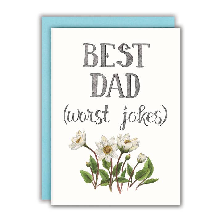 Carte Best Dad Worst Blagues pour la vente par Naughty Florals