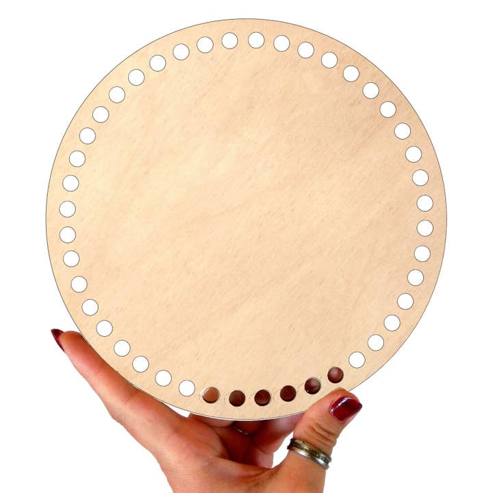 Wooden basket base 12 inch round bottom for crochet wicker c for wholesale by Lenasminiland