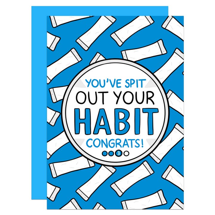 Quit Snus Spit Habit A6 Card for wholesale by TeePee Creations