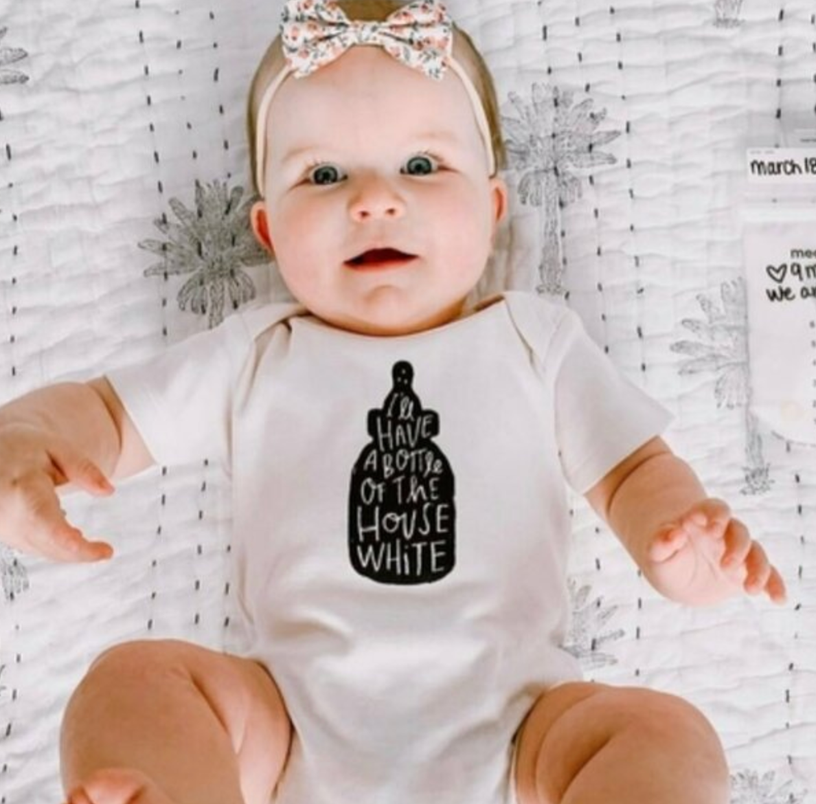 Default baby graphic organic bodysuit | house white for wholesale on Faire1