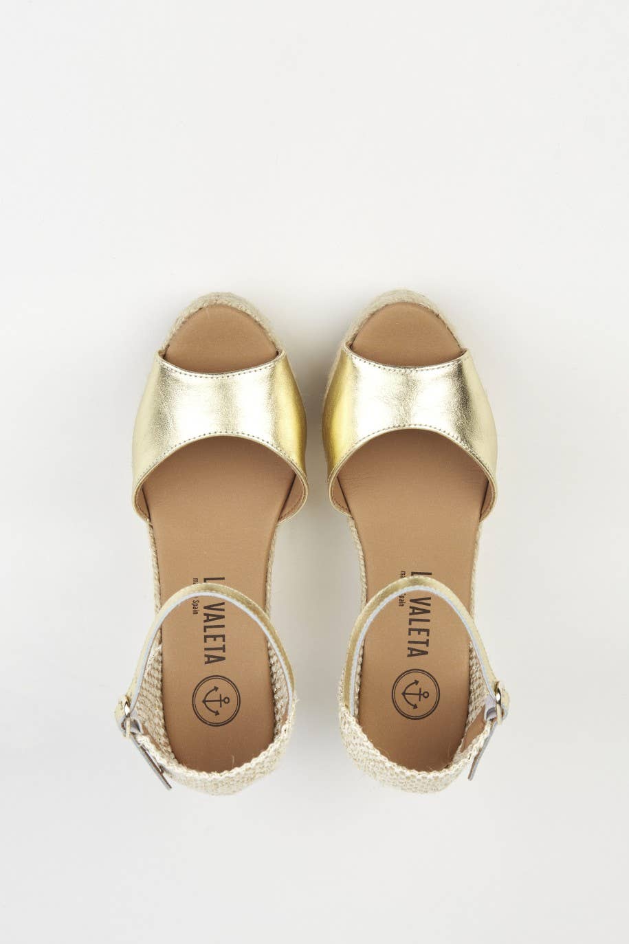 La Valeta Espadrilles-Ibera Factory Shoes slu - Wholesale Lifestyle Sneakers - Women's - Charlene Gold Peep Toe | Women's Golden Espadrilles7