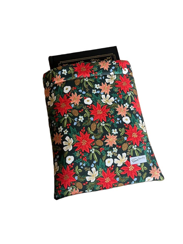 Holiday Poinsettias by Rifle Paper Co Book Sleeve for wholesale by Pages and Paws