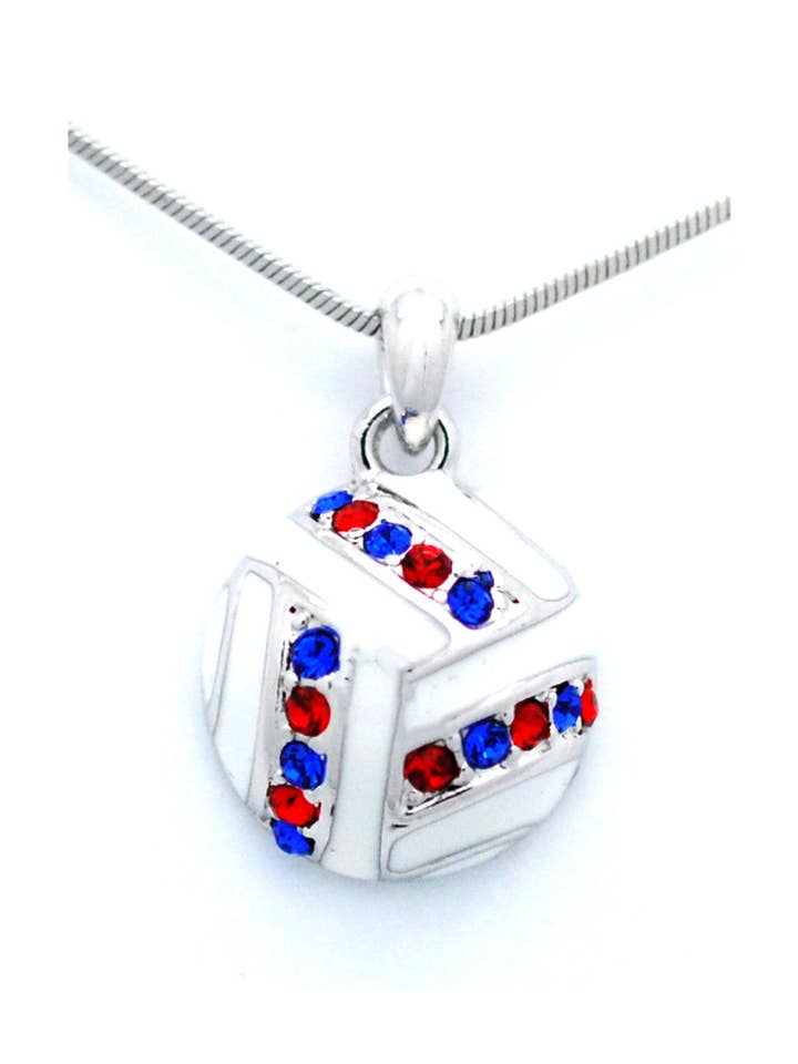 Volleyball Necklace Large Two Tone for wholesale by Fan Star Jewelry