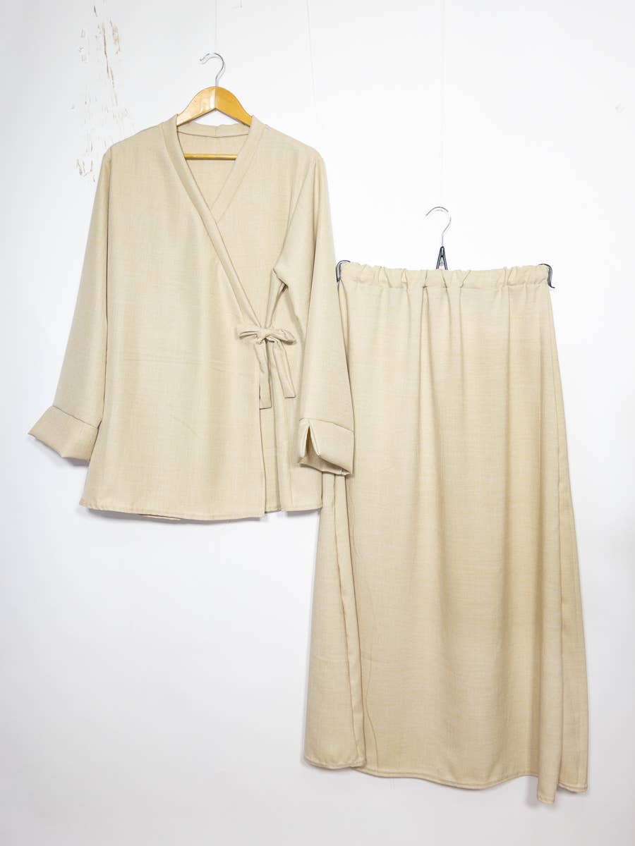 IDEAL OUTFIT - Wholesale Top & Pant Set (NOT Loungewear) - Women's - Crossed top abaya set ref:2385 xlm JU0