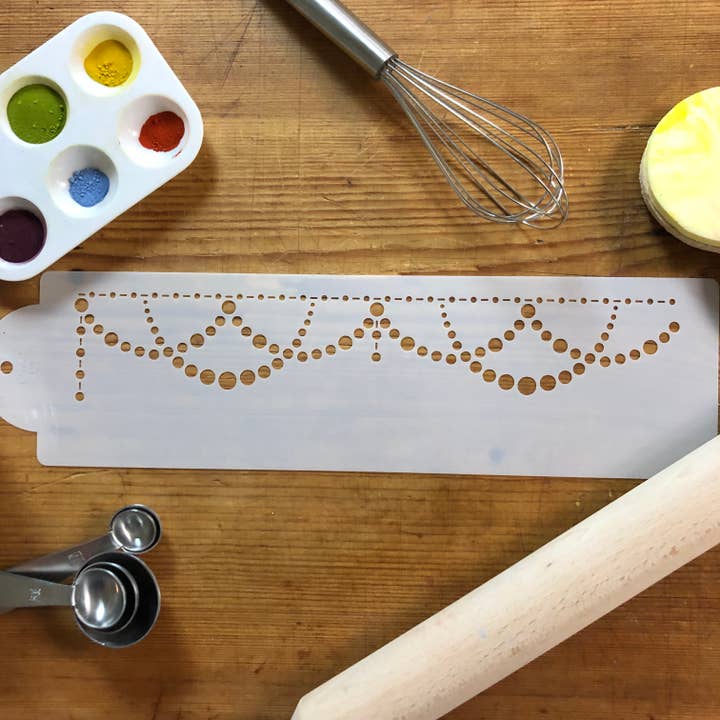 Designer Stencils - Wholesale Craft Tool - Pearl Swag Cake Stencil2