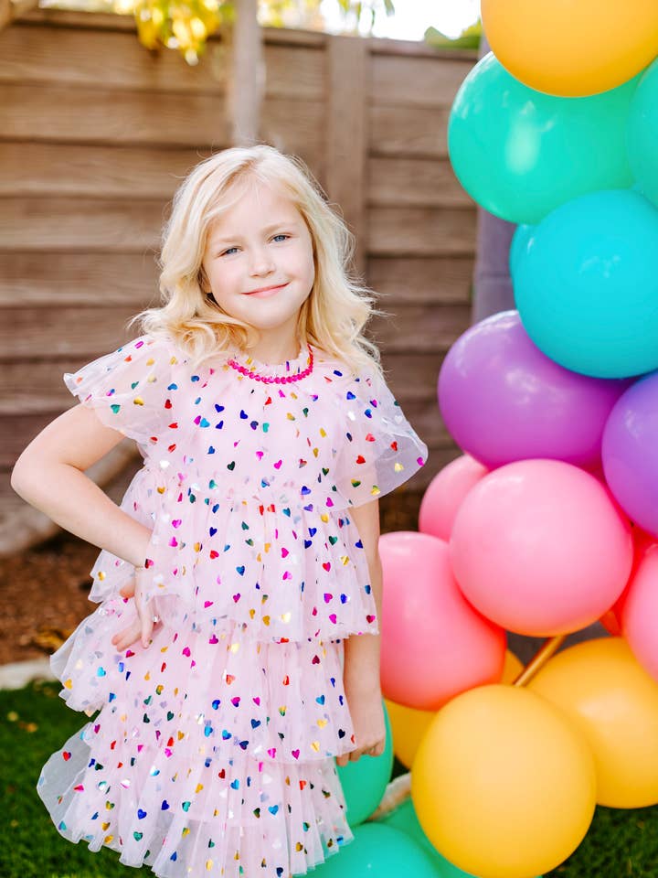 Three Wildflower Designs - Wholesale Dress - Kids - Girls Heart Foil Cake Birthday Dress | Birthday Dress