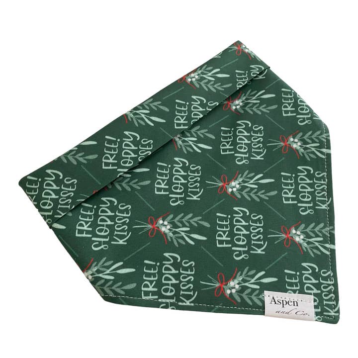 'Mistletoe' Christmas Dog Bandana for wholesale by Aspen and Co.