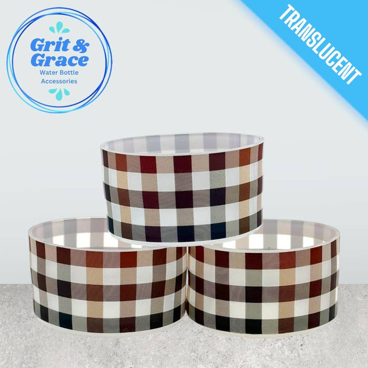 Herbst-Karo-Stiefel (durchscheinend) für den Großhandel von Grit & Grace Water Bottle Accessories