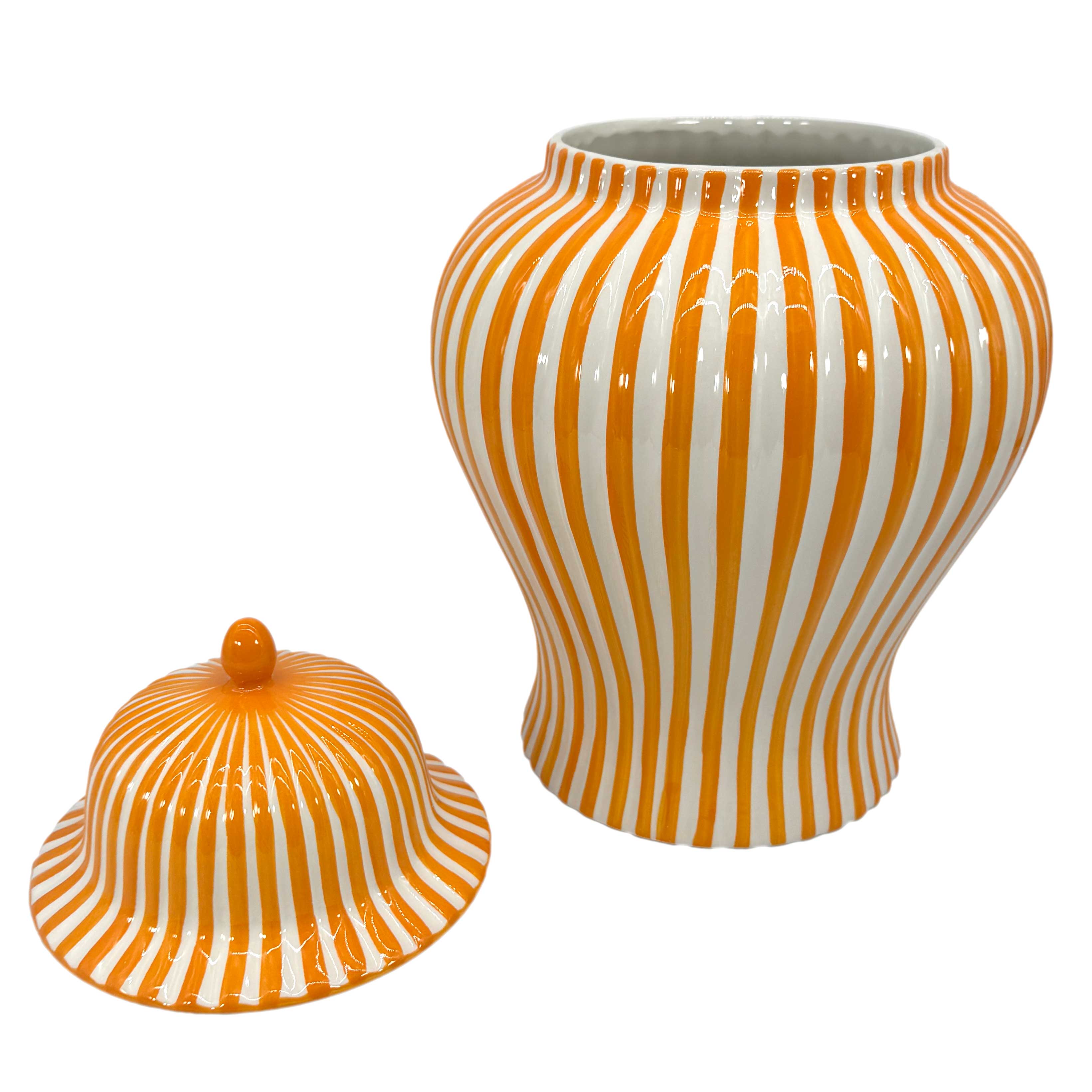 Galt International Company - Wholesale Vase - Candy Cane Striped Ceramic Vase 18"21