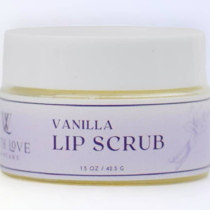Natural Lip Scrub in Vanilla or Mint for wholesale by With Love Skincare
