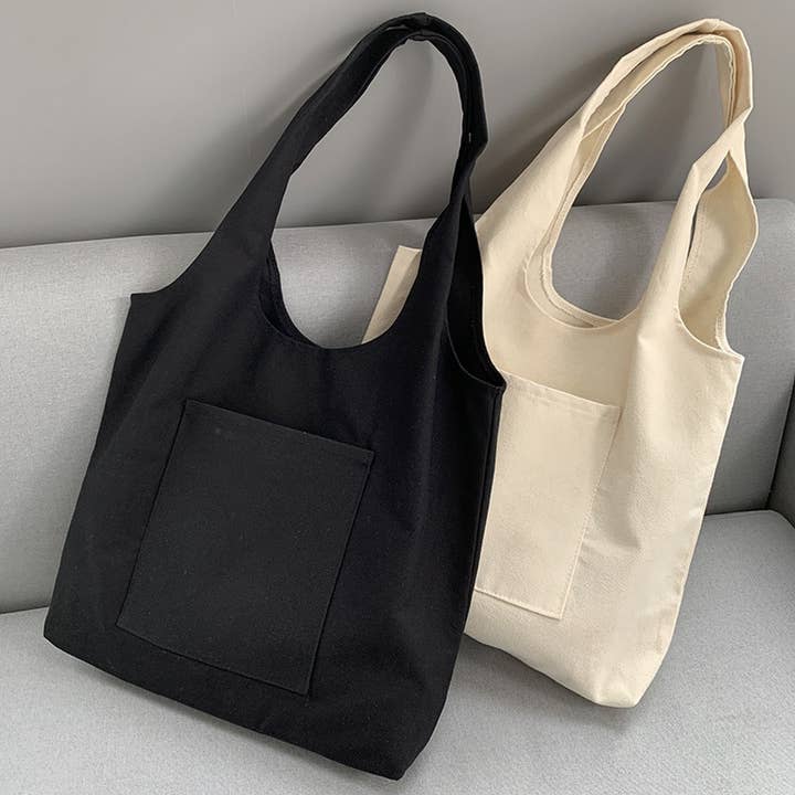 ACCITY - Wholesale Tote Bag - Women's - SOLID COLOR LITERARY BLANK HAND-PAINTED CANVASBAG_CWAB2131