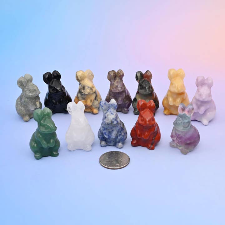 1.5 Inch Rabbit Crystal Carving Figurines for wholesale by Mycrazycrystal