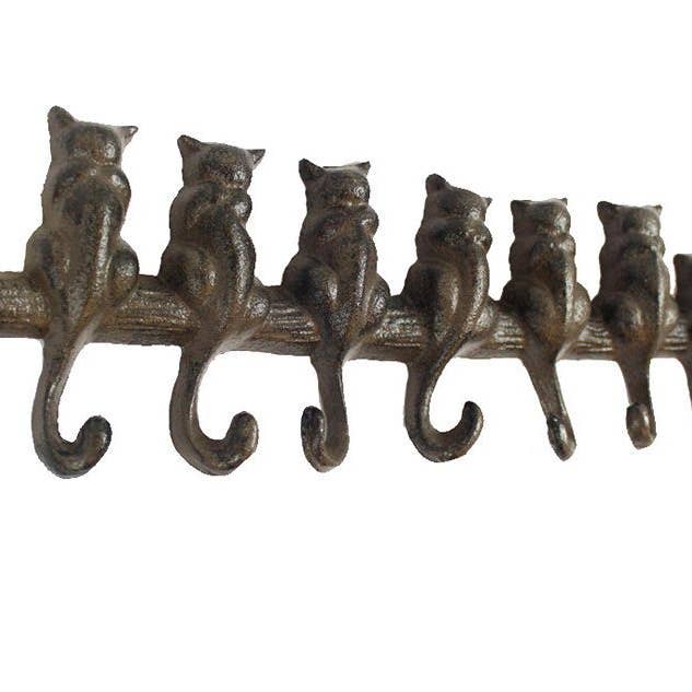 Hampton Ironworks - Wholesale Wall Hook - Cast Iron Cat Wall Hooks 13"1