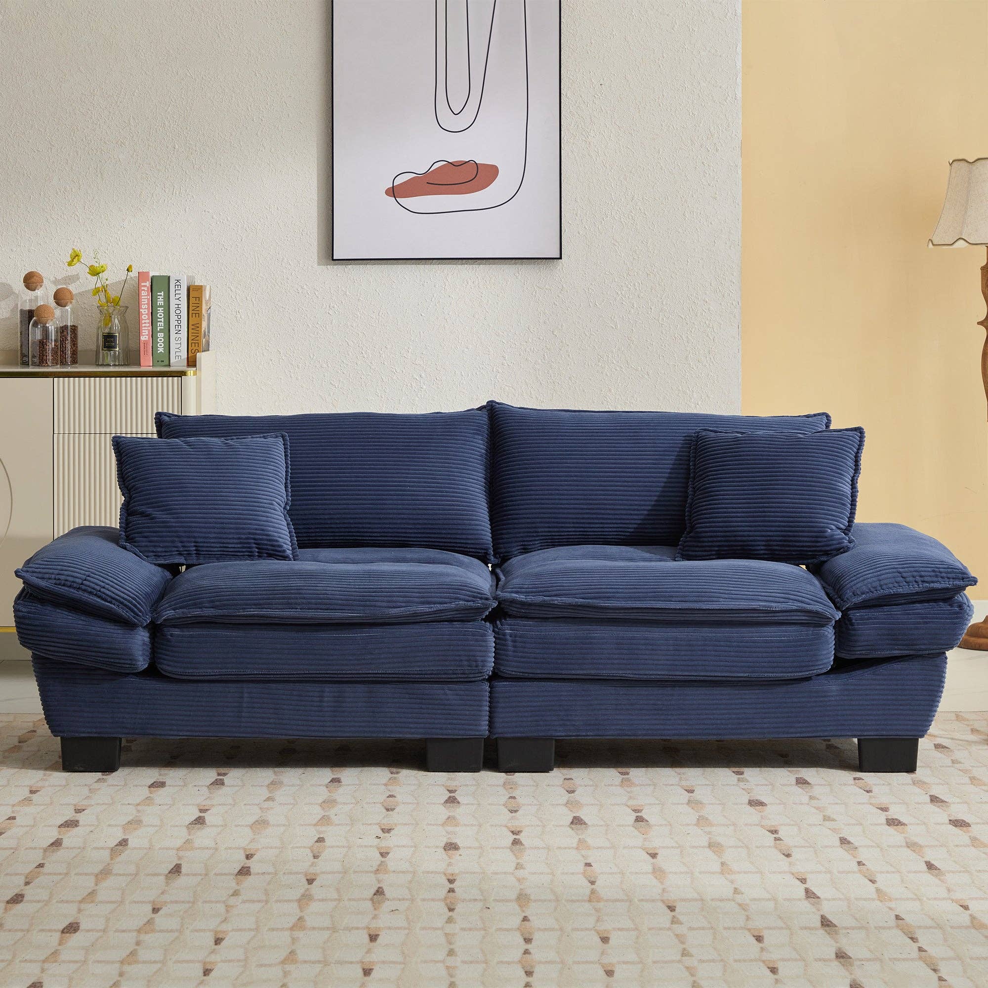 BlakOutlet - Wholesale Sofa - Corduroy Sofa Sleeper Couch Loveseat Sofa with Pillows11