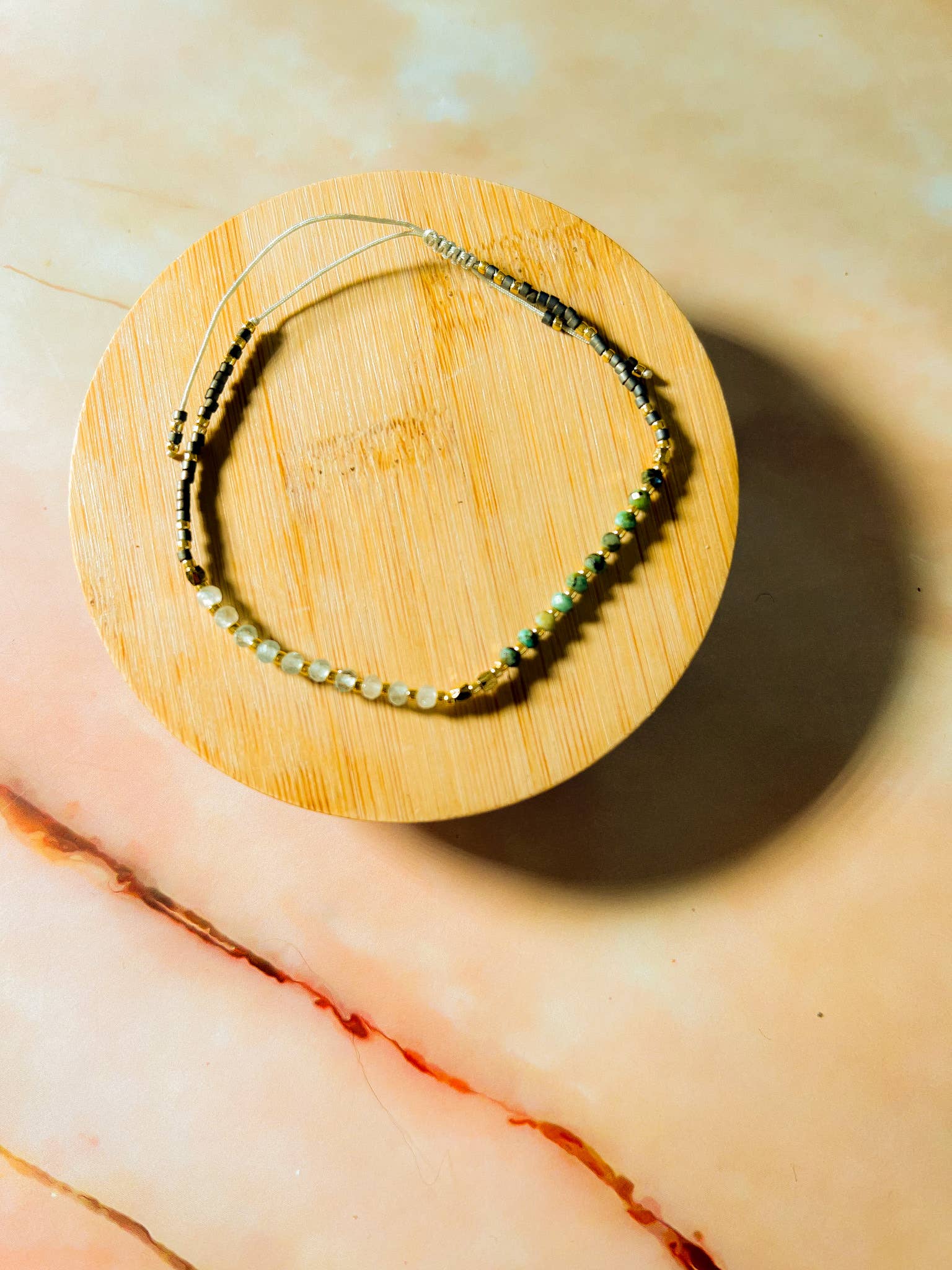 Santore Jewelry Company - Wholesale Beaded Bracelet - Lulu: Gemstone and Seed Bead Thread Bracelet - Adjustable5