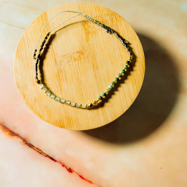 Santore Jewelry Company - Wholesale Beaded Bracelet - Lulu: Gemstone and Seed Bead Thread Bracelet - Adjustable11