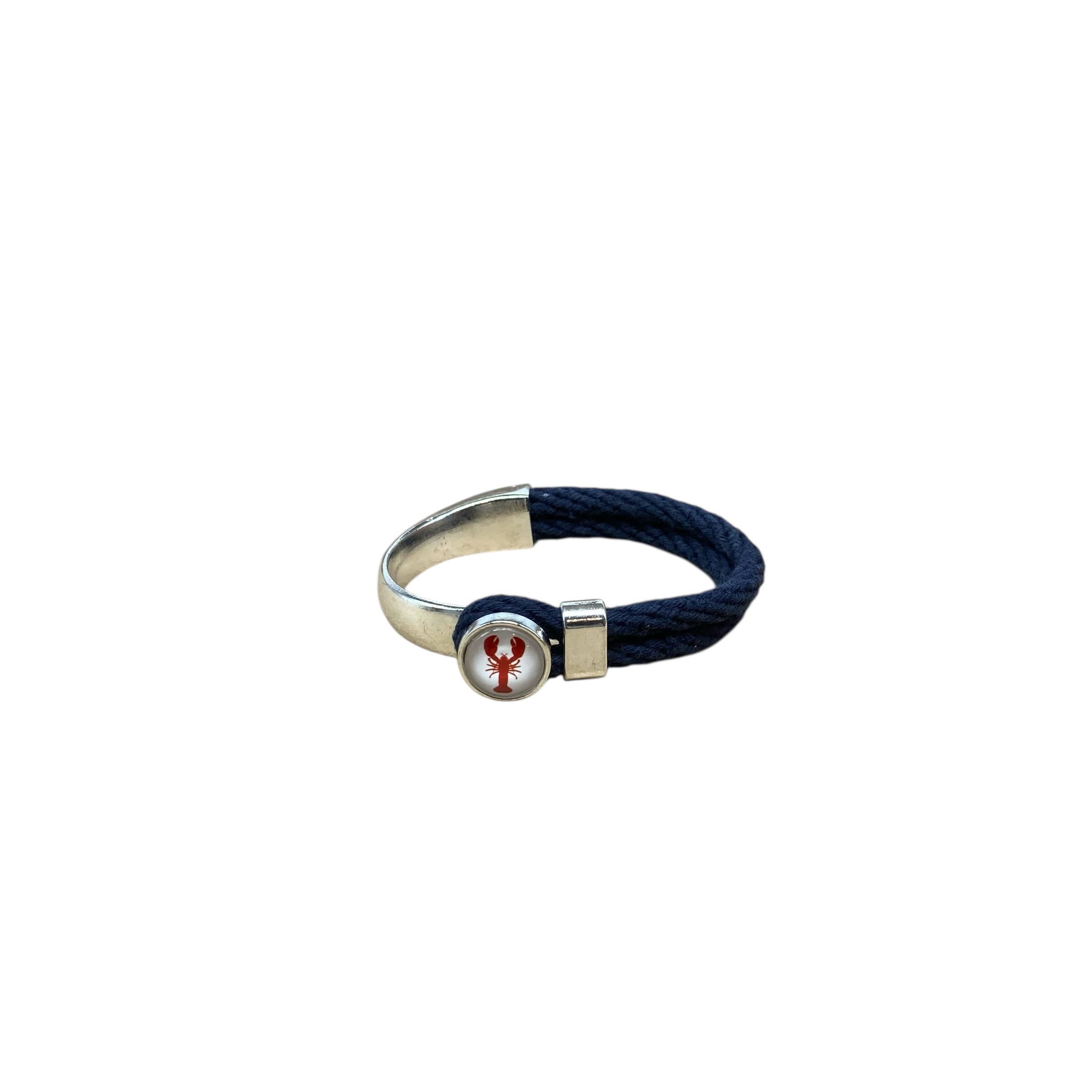 Addie Parker Jewelry - Wholesale Bangle Bracelet - Lobster with Navy Blue Rope Bracelet2