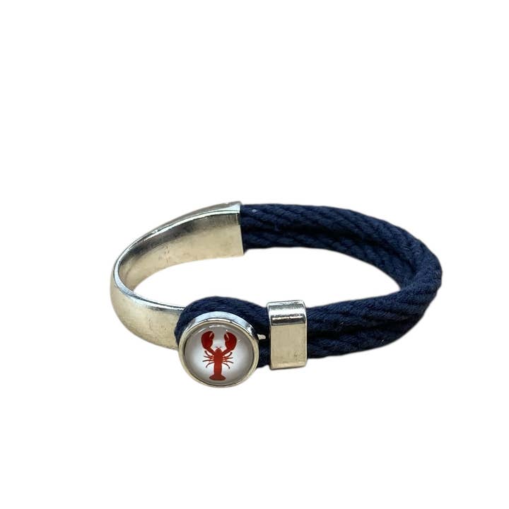 Addie Parker Jewelry - Wholesale Bangle Bracelet - Lobster with Navy Blue Rope Bracelet2