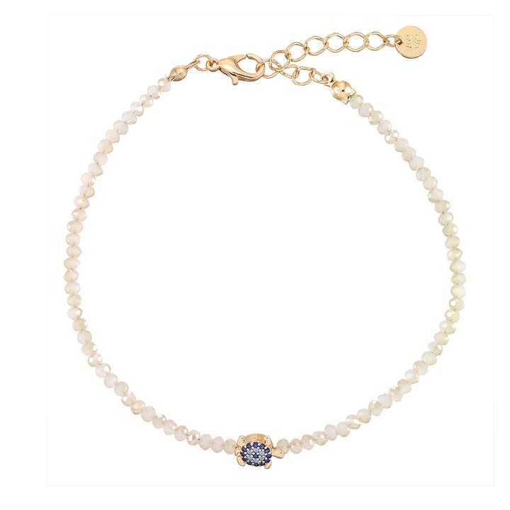 Bracelet de cheville en cristal de verre tortue Œil de protection - 12 pièces pour la vente par World End Imports Jewelry & Gifts