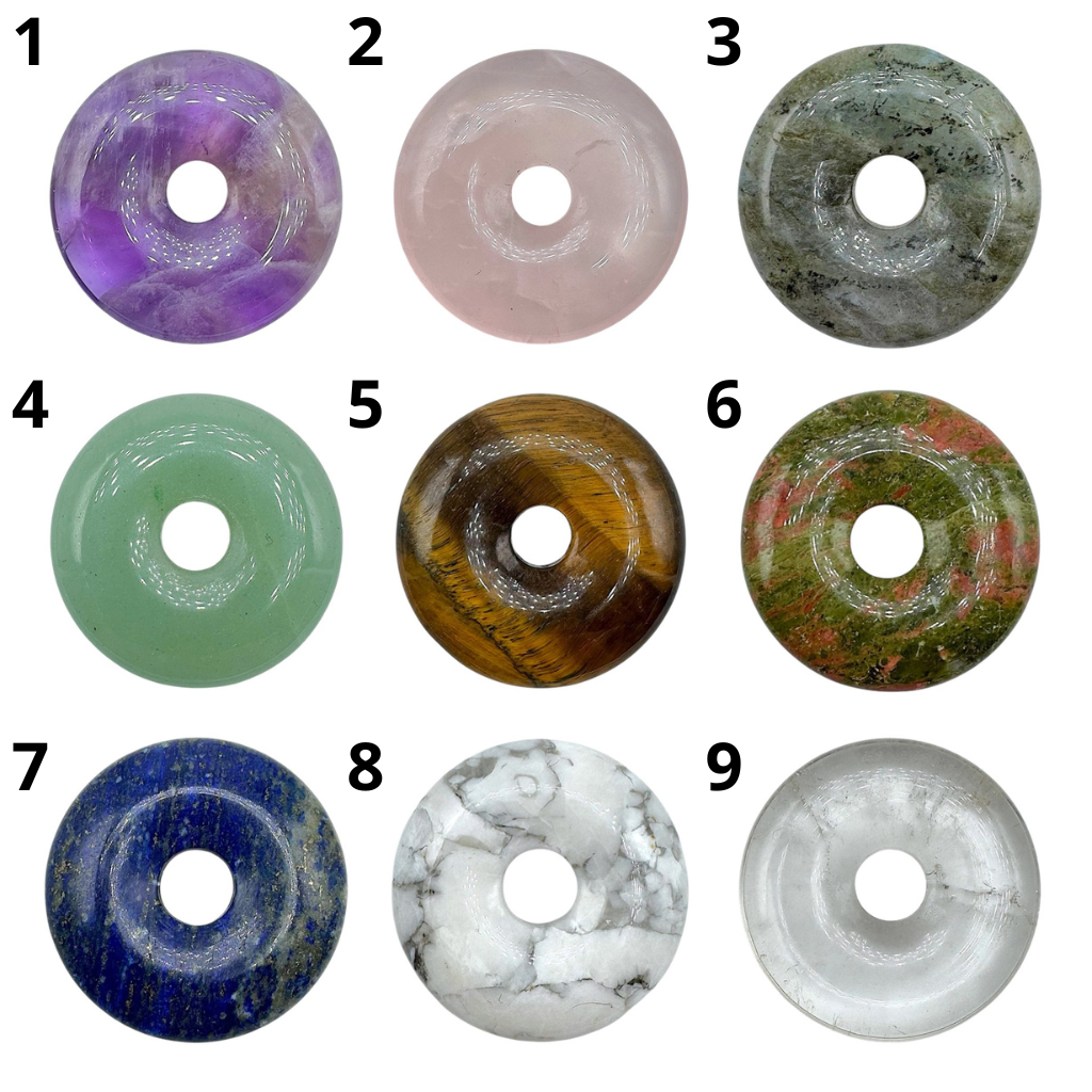 Foliesbijoux – Großhandel Spiritueller Stein/Kristall – Donut aus Naturstein (35 verschiedene Steine)7