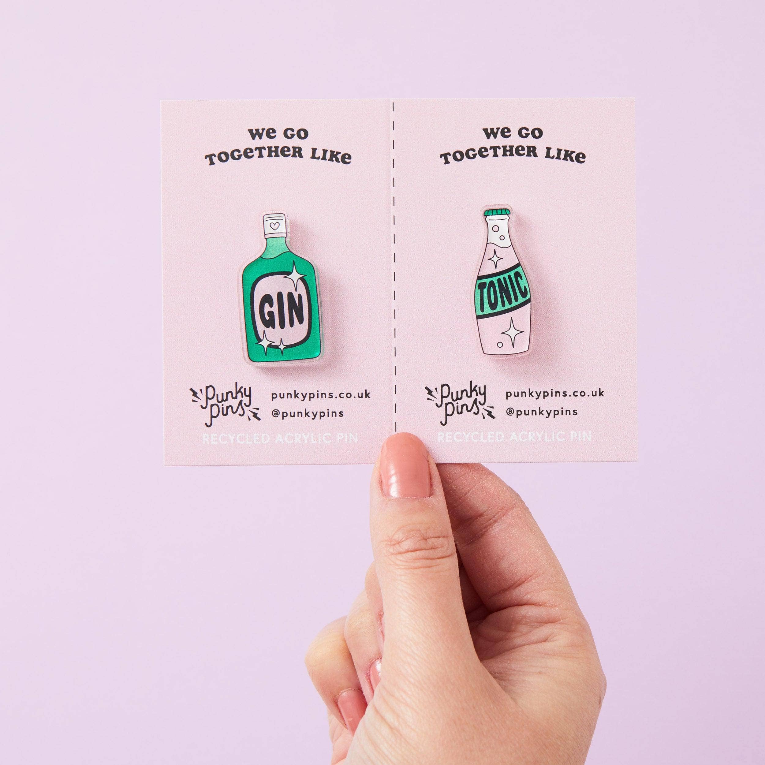 Punky Pins – wholesale Lapel pin/button – Gin & Tonic Acrylic Pin Pair0